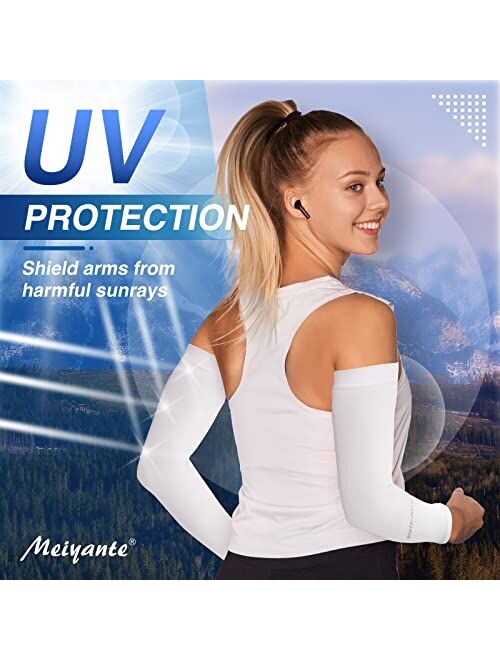 Meiyante Arm Sleeves for Men & Women 1 Pair Sun UV Protective UPF 50 Long Sleeves Tattoo Cover up Sleeves to Cover Arm Sleeves Warmth