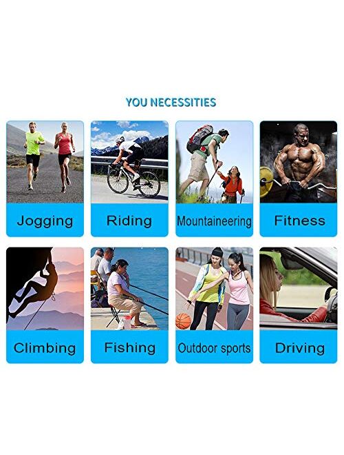 HODORPOWER UV Protection Gloved Arm Sleeves for Men & Women Cycling Ice Arm Sleeve Fingerless Sun Compression Long Arm Cover