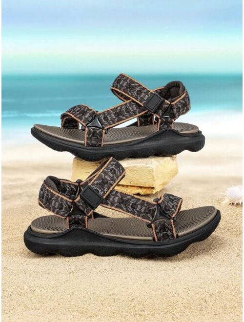 Xiemo Shoes Boys Hook-and-loop Fastener Graphic Fabric Lightweight Ankle Strap Sandals For Summer