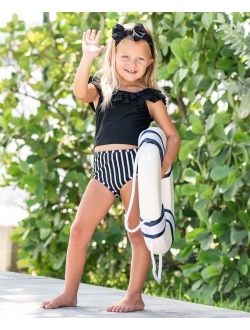 Baby/Toddler Girls 2-Piece Ruffle Tankini Swimsuit Set with UPF50  Sun Protection