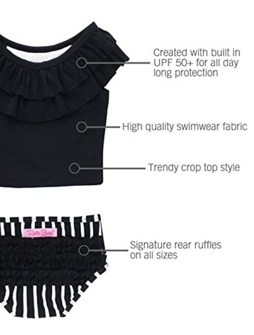 RuffleButts Baby/Toddler Girls 2-Piece Ruffle Tankini Swimsuit Set with UPF50+ Sun Protection