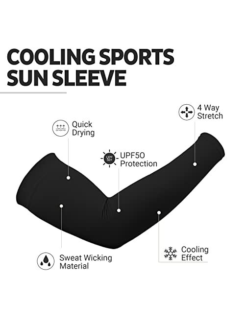 HEGCOIIE UPF50+ 5 Pairs Sun UV Protection Cooling Sleeves Compression Sleeve for Arm Tattoo Cover
