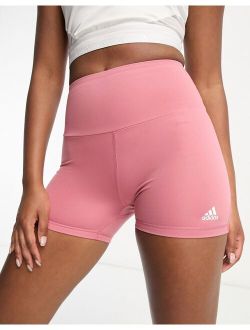 performance adidas Training Yoga Essentials legging shorts in pink