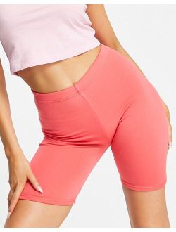 double layer slinky legging shorts in coral