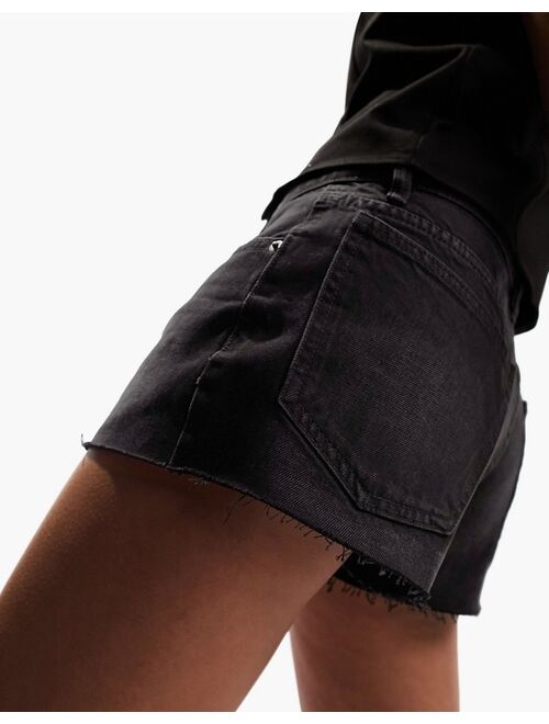 ASOS Petite ASOS DESIGN Petite denim 'relaxed' shorts in washed black