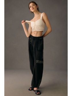 Embroidered Parachute Pants