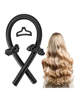Gosuoa Women Heatless Curling Rod Rollers,No Heat Silk Curls Headband with Soft Foam, Curling Ribbon and Flexi Rods for Natural Long Medium Hair Diy Hair Styling Tools