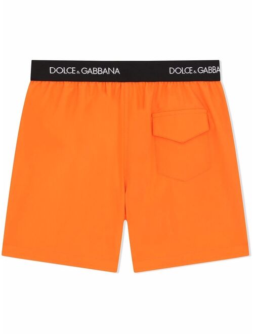 Dolce & Gabbana Kids embroidered logo swim shorts