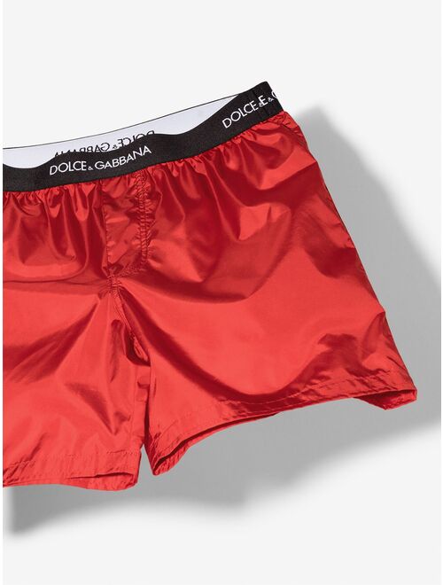 Dolce & Gabbana Kids logo tape swim shorts