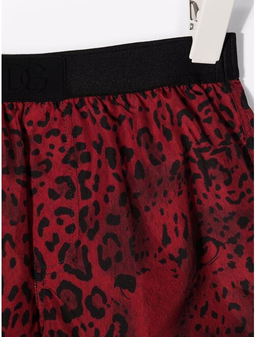 Dolce & Gabbana Kids leopard-print swim shorts