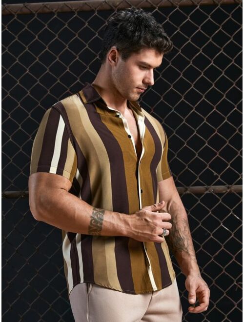 SHEIN Men Striped Print Shirt