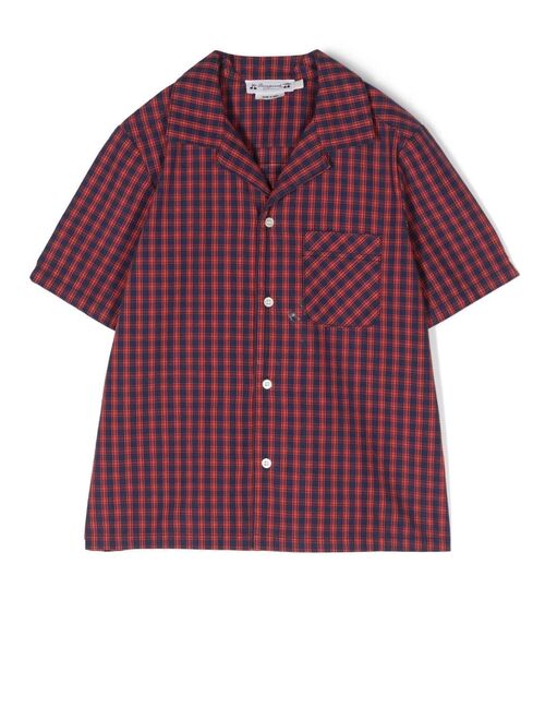 Bonpoint check pattern short-sleeve shirt