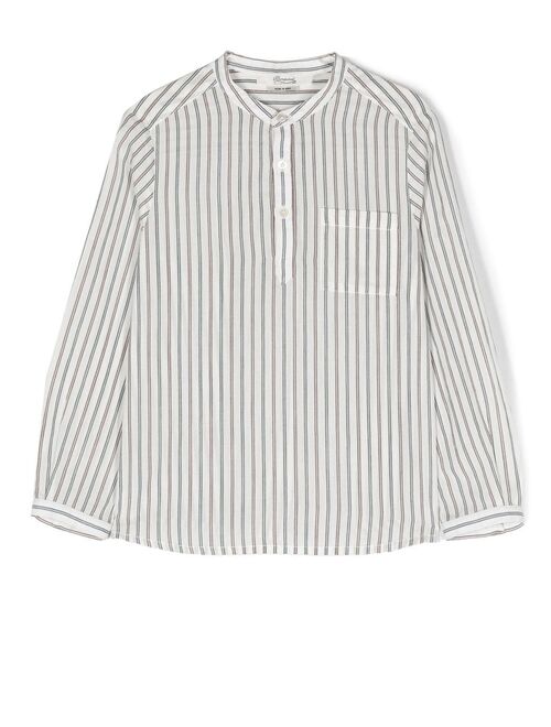 Bonpoint striped short button-up shirt