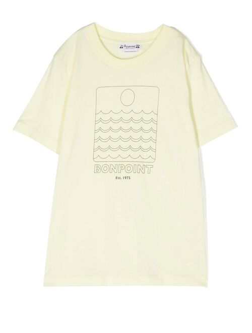Bonpoint waves logo-print T-shirt
