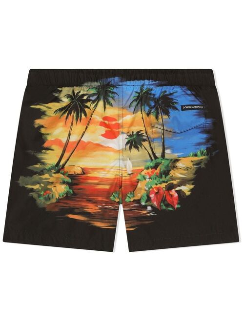 Dolce & Gabbana Kids graphic-print swim shorts