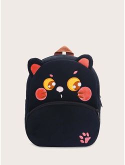 ShangnaiKakoo Bags Kids Cartoon Cat Design Fuzzy Backpack