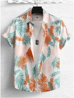 Men Tropical Print Shirt Without Tee