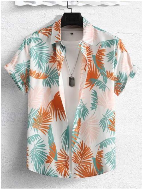 Men Tropical Print Shirt Without Tee