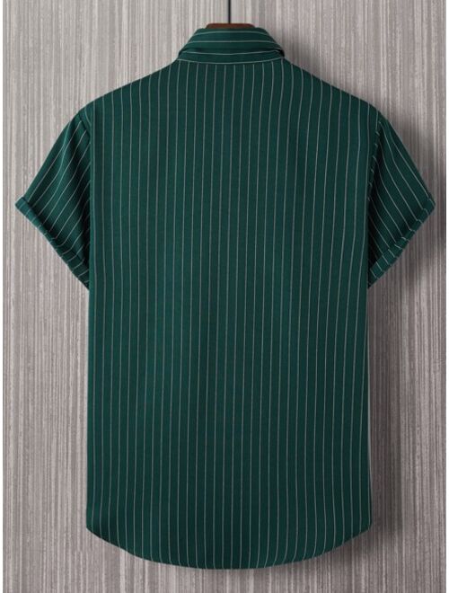 Men Striped Button Front Shirt Without Tee