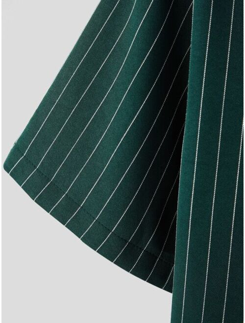 Men Striped Button Front Shirt Without Tee