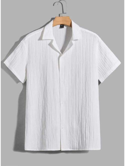 SHEIN Men Solid Button Up Shirt