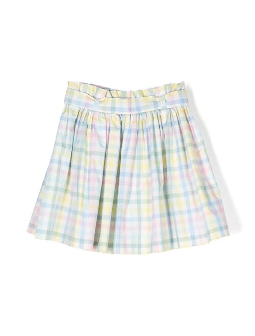 Bonpoint Tie check-print mini skirt