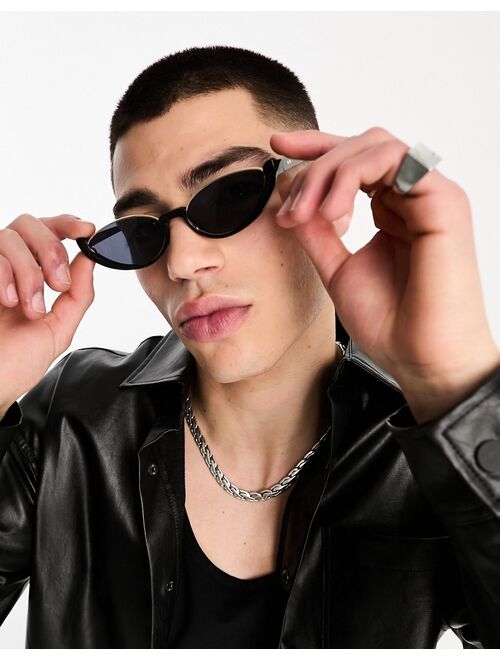 AJ Morgan rimless cateye sunglasses in black