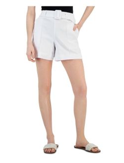 Women's High-Rise Belted Shorts, Created for Macy's