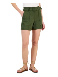 Women's High-Rise Belted Shorts, Created for Macy's