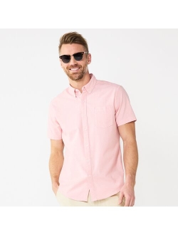 Short Sleeve Perfect Length Button Down Shirt