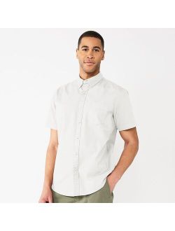 Slim Short Sleeve Perfect Length Button Down Shirt