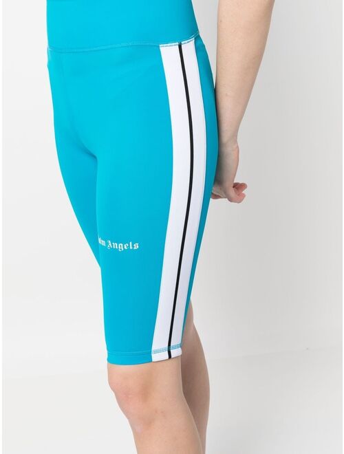 Palm Angels side-stripe cycling shorts
