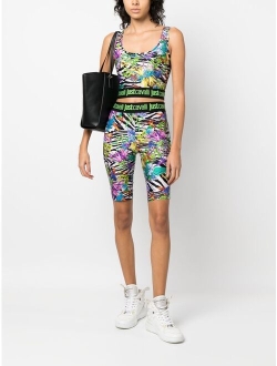 Just Cavalli floral zebra-print cycling shorts