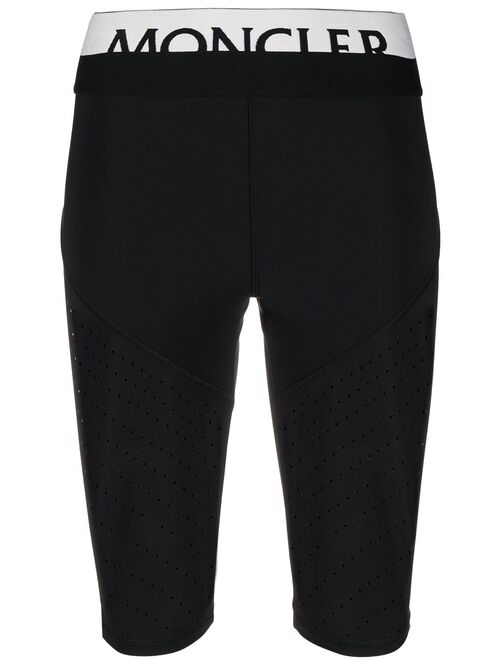 Moncler logo waistband perforated cycling shorts