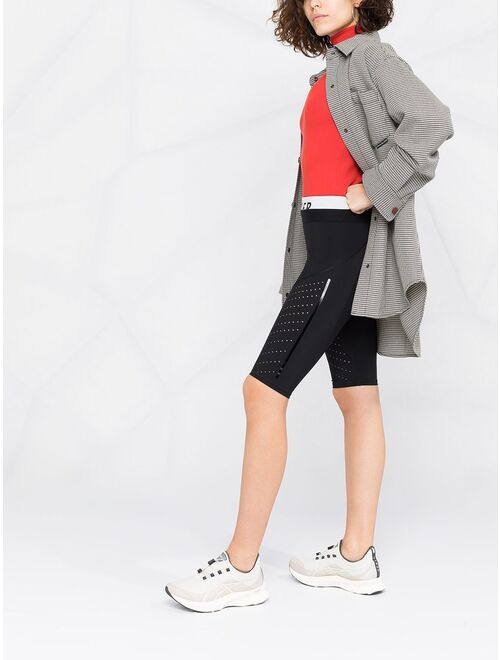 Moncler logo waistband perforated cycling shorts
