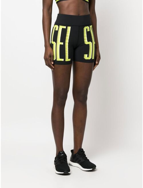 Diesel logo-print bicycle shorts