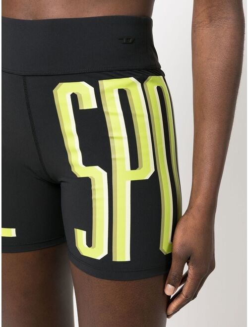 Diesel logo-print bicycle shorts