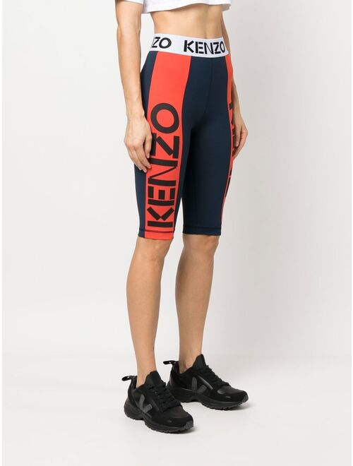 Kenzo logo-waistband colour-block shorts