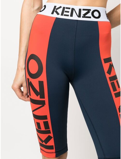 Kenzo logo-waistband colour-block shorts