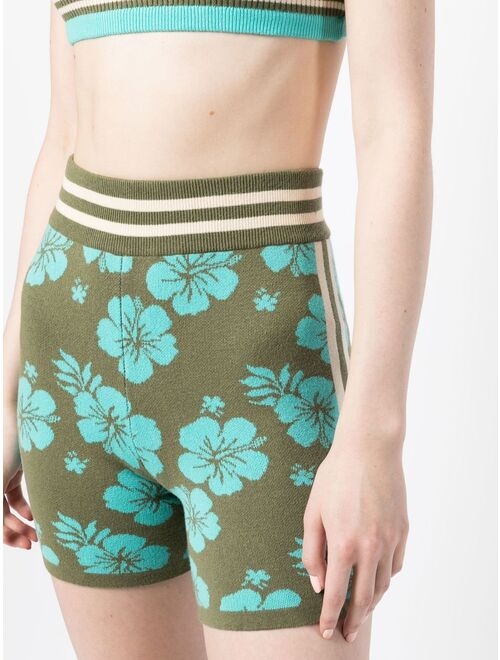 The Upside Aloha floral-print knitted shorts