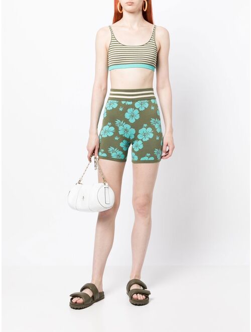 The Upside Aloha floral-print knitted shorts