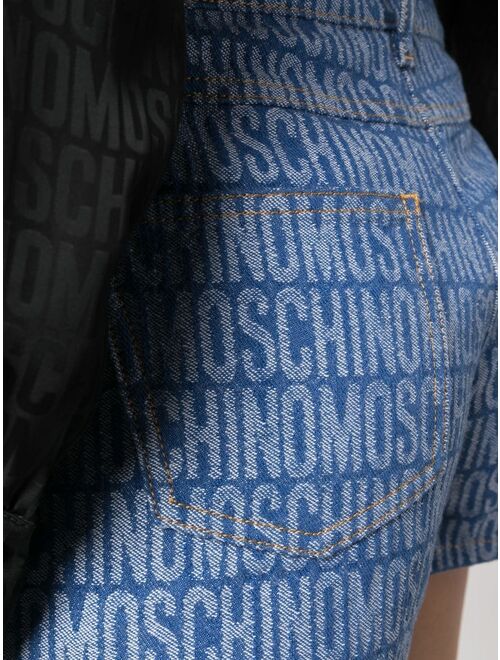 Moschino monogram-print denim shorts