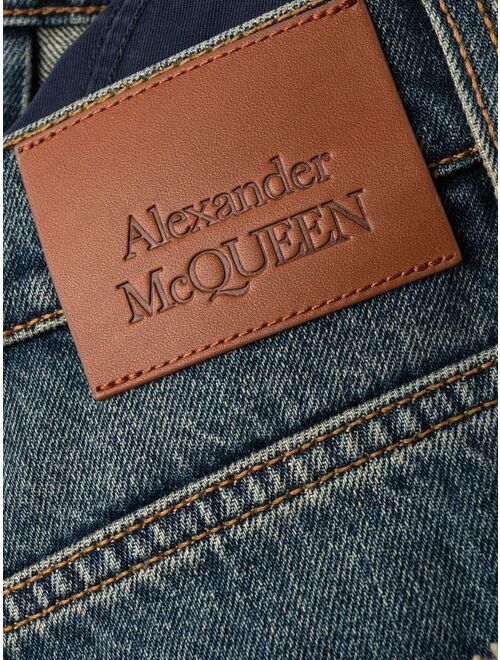 Alexander McQueen flared denim shorts