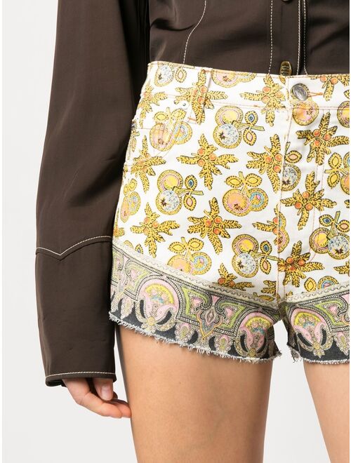 ETRO printed denim shorts