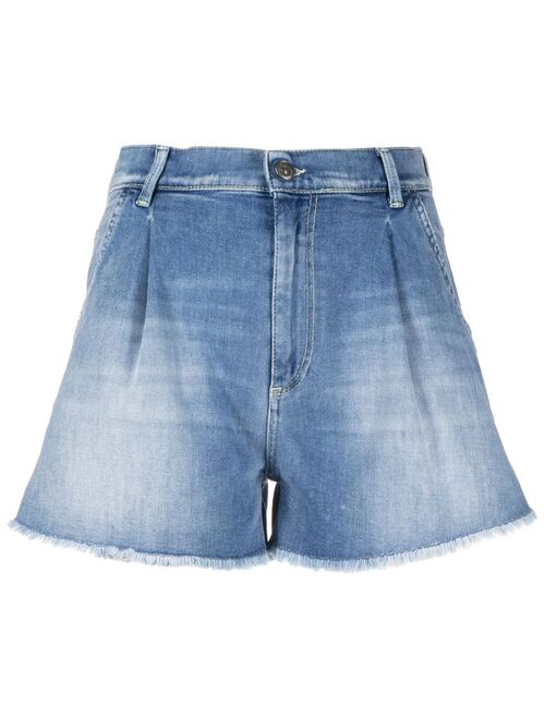 DONDUP Callie frayed-hem high-waist denim shorts