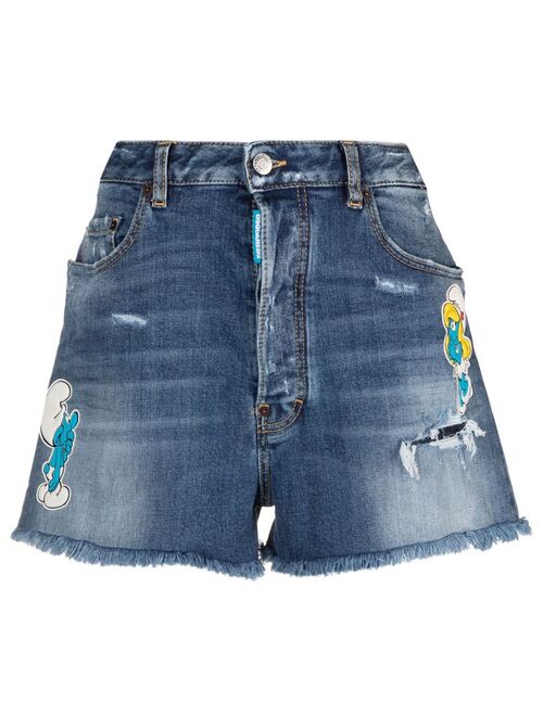 Dsquared2 embroidered-design denim shorts