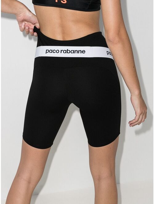 Paco Rabanne Milano logo print cycling shorts