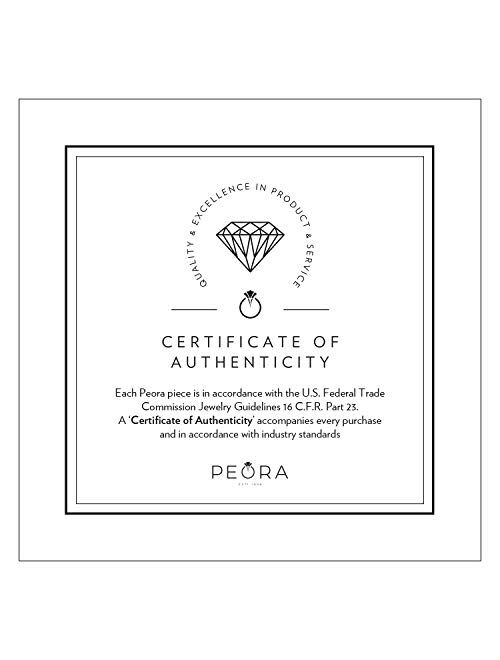 Peora Solid 14K White Gold Aquamarine Pendant for Women, Genuine Gemstone Birthstone Solitaire, Cushion Cut, 6mm