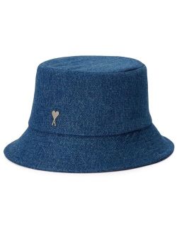 logo-plaque denim bucket hat