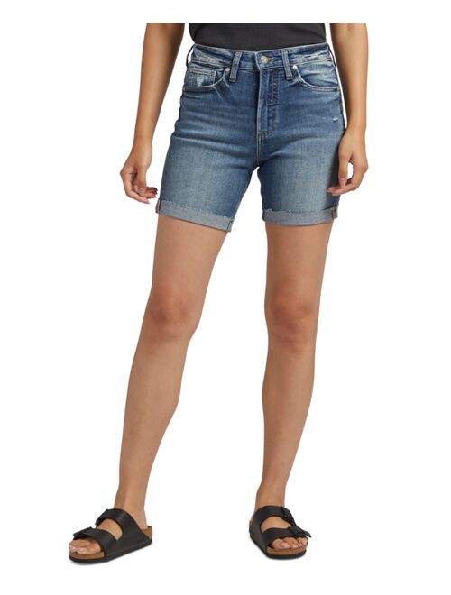 Silver Jeans Co. Women's Sure Thing High-Rise Long Denim Shorts